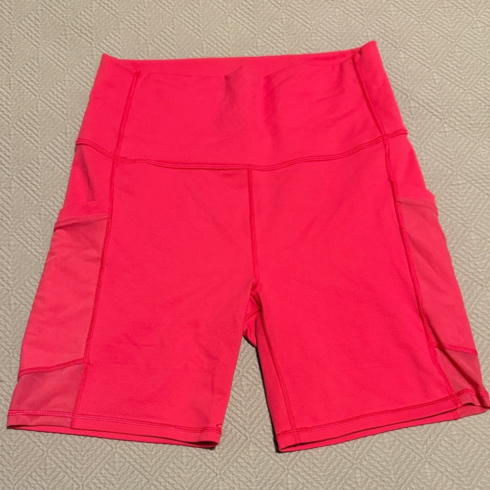 Fabletics Women's Powerhold Bright Pink Bike Shorts
